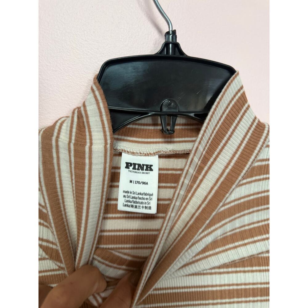 Pink Turtleneck Striped Top *M* - Picture 3 of 3